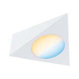 Triangular white LED wall light with warm and cool white light for modern interior lighting