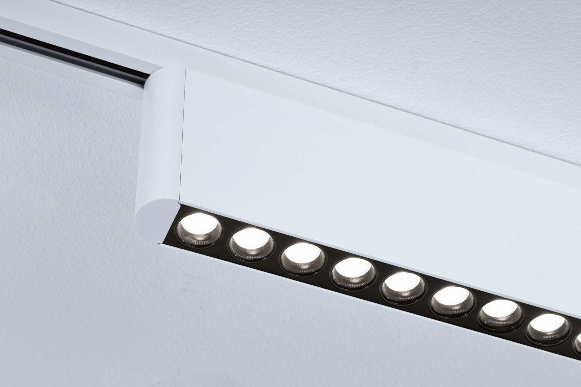White metal LED ceiling spotlight with six lights for modern indoor lighting solutions