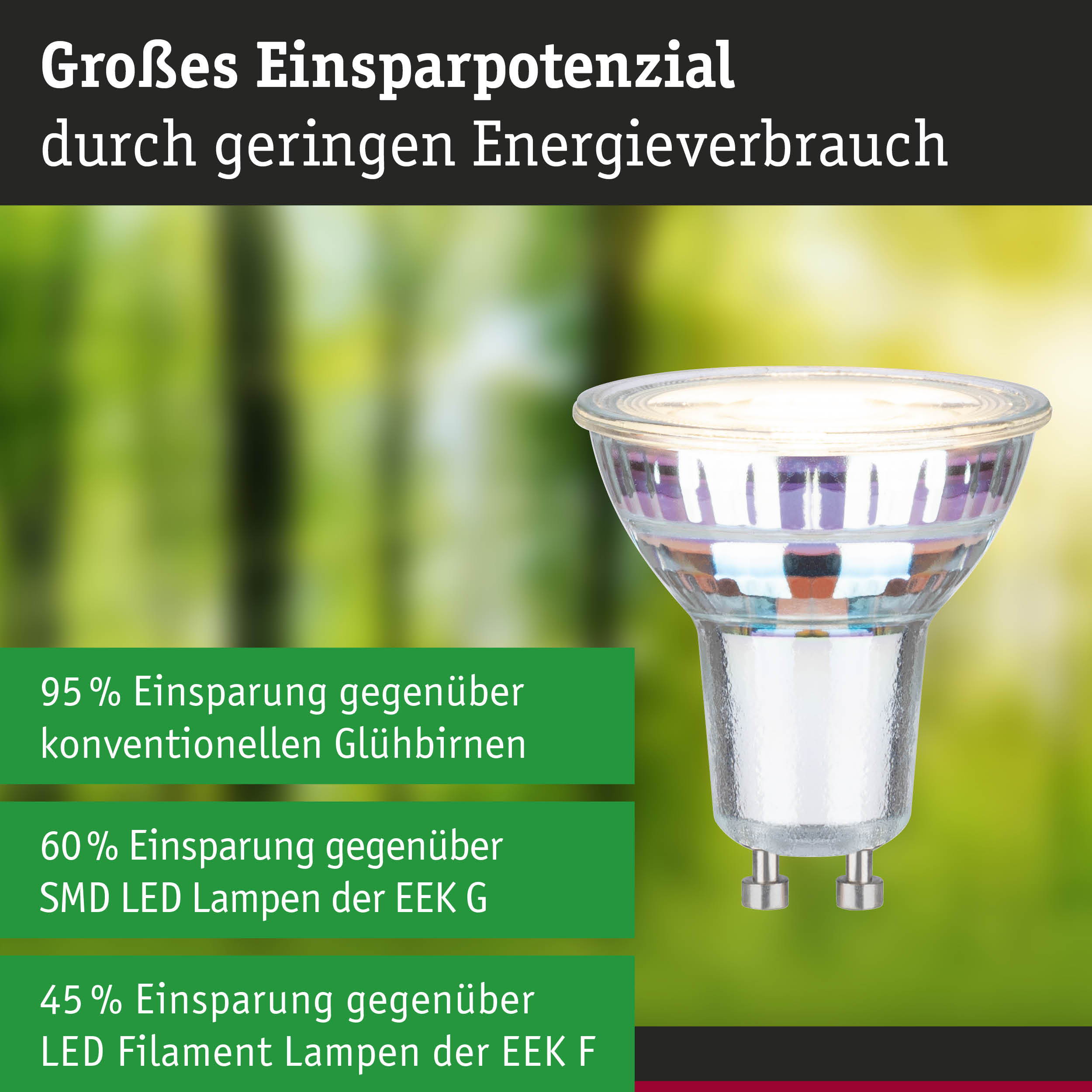 Efficient-Line Standard 230V LED Reflektor GU10 1er-Set 450lm 2,5W 4000K Silber