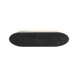 Oval wall light with black felt cover and warm white LED for modern interior lighting