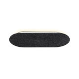 Oval wall light with black felt cover and warm white LED for modern interior lighting