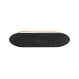 Oval wall light with black felt cover and warm white LED for modern interior lighting