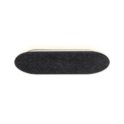 Applique murale ovale avec revêtement en feutre noir et LED blanc chaud pour intérieur moderne