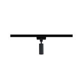 Black metal LED spotlight on track system for flexible indoor lighting solutions