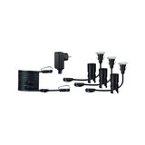 Ensemble de lampes LED de jardin noires avec câbles et prises pour éclairage extérieur et jardin