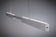 Moderner LED-Hängeleuchte aus gebürstetem Aluminium in Silber mit warmweißem Licht für Wohnräume