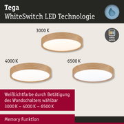 Runde LED-Deckenleuchte mit Holzrahmen in drei Weißlichtfarben 3000K, 4000K, 6500K