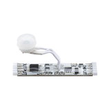 Electronic circuit board with white plastic sensor for LED lighting and light control