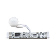 Capteur de mouvement LED blanc avec boîtier en plastique transparent et câbles pour contrôle d'éclairage
