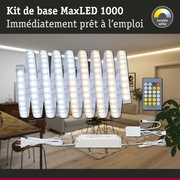 Kit de base MaxLED 1000 avec bandes LED blanches réglables et télécommande pour éclairage intérieur