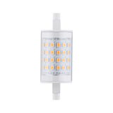 R7s LED bulb with transparent casing and warm white LEDs for energy-efficient lighting