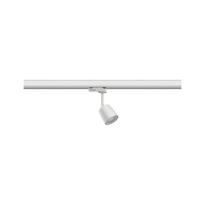 White metal LED spotlight on track system for flexible indoor lighting solutions