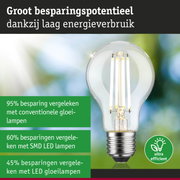 Energiezuinige LED-lamp met helder glas en zilveren fitting voor duurzame verlichting