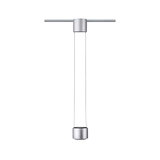 Moderner silberner LED-Pendelleuchte aus Metall mit minimalistischer Form für Schienensystem.