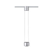 Suspension LED moderne en métal argenté au design minimaliste pour système de rails.