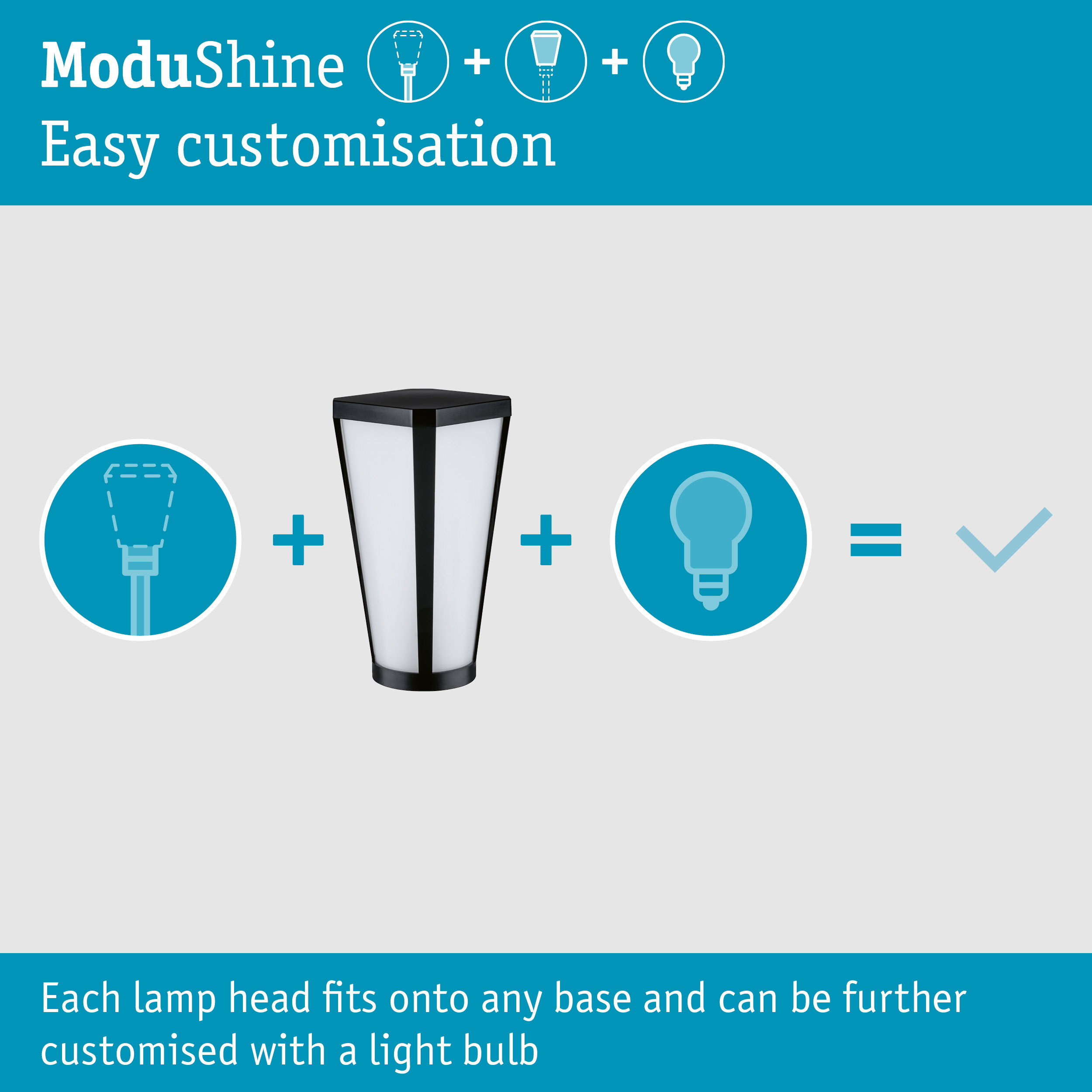 ModuShine Shade Mavira IP44 angular Anthracite/Clear