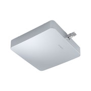 Square silver aluminium LED ceiling spotlight with clip mount for modern lighting solutions