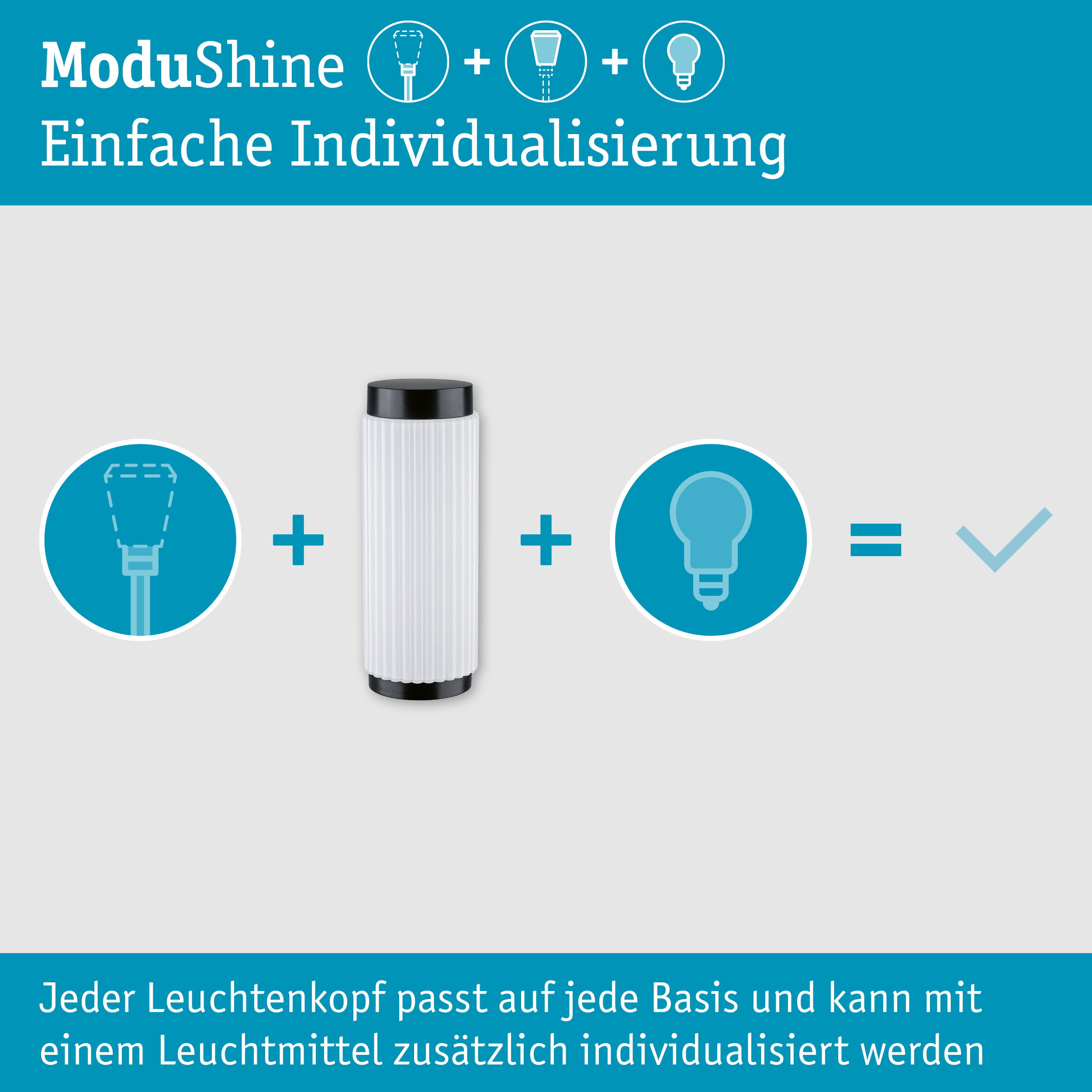 ModuShine Schirm Zerava IP44 zylindrisch Anthrazit/Klar
