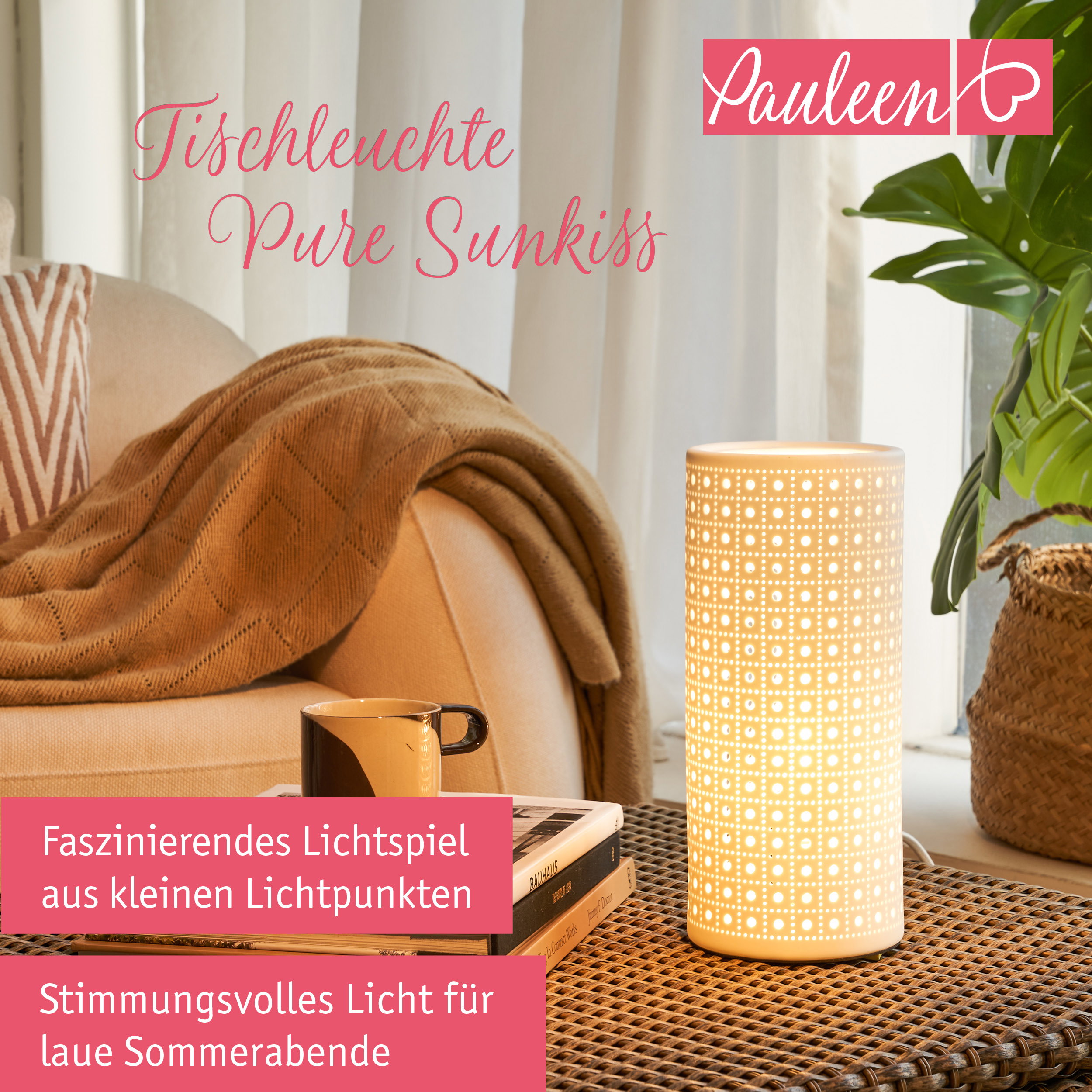 Paulmann Pauleen Tischleuchte Pure Sunkiss E14 max. 20W Weiß matt