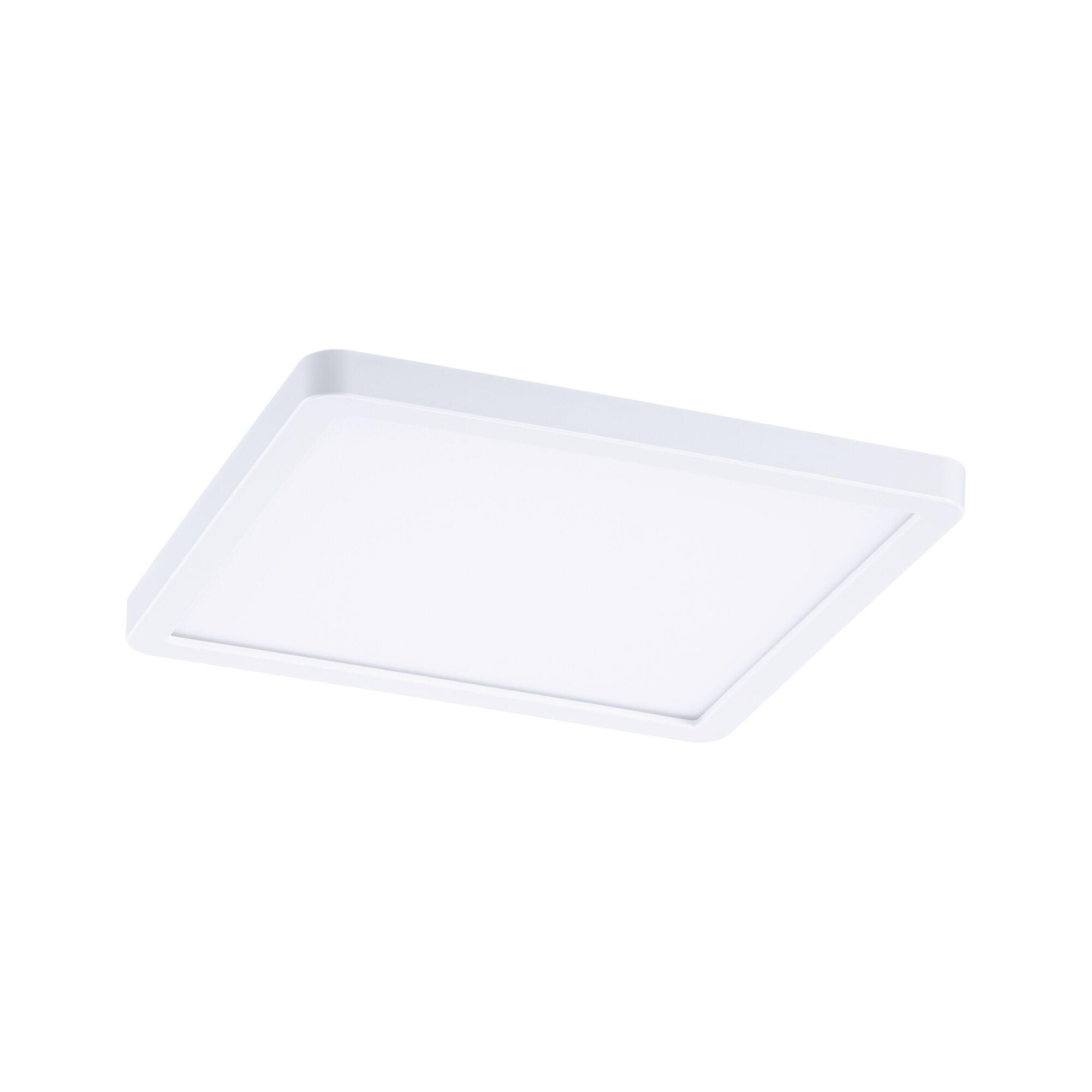Square white LED ceiling light made of plastic for energy-efficient room lighting