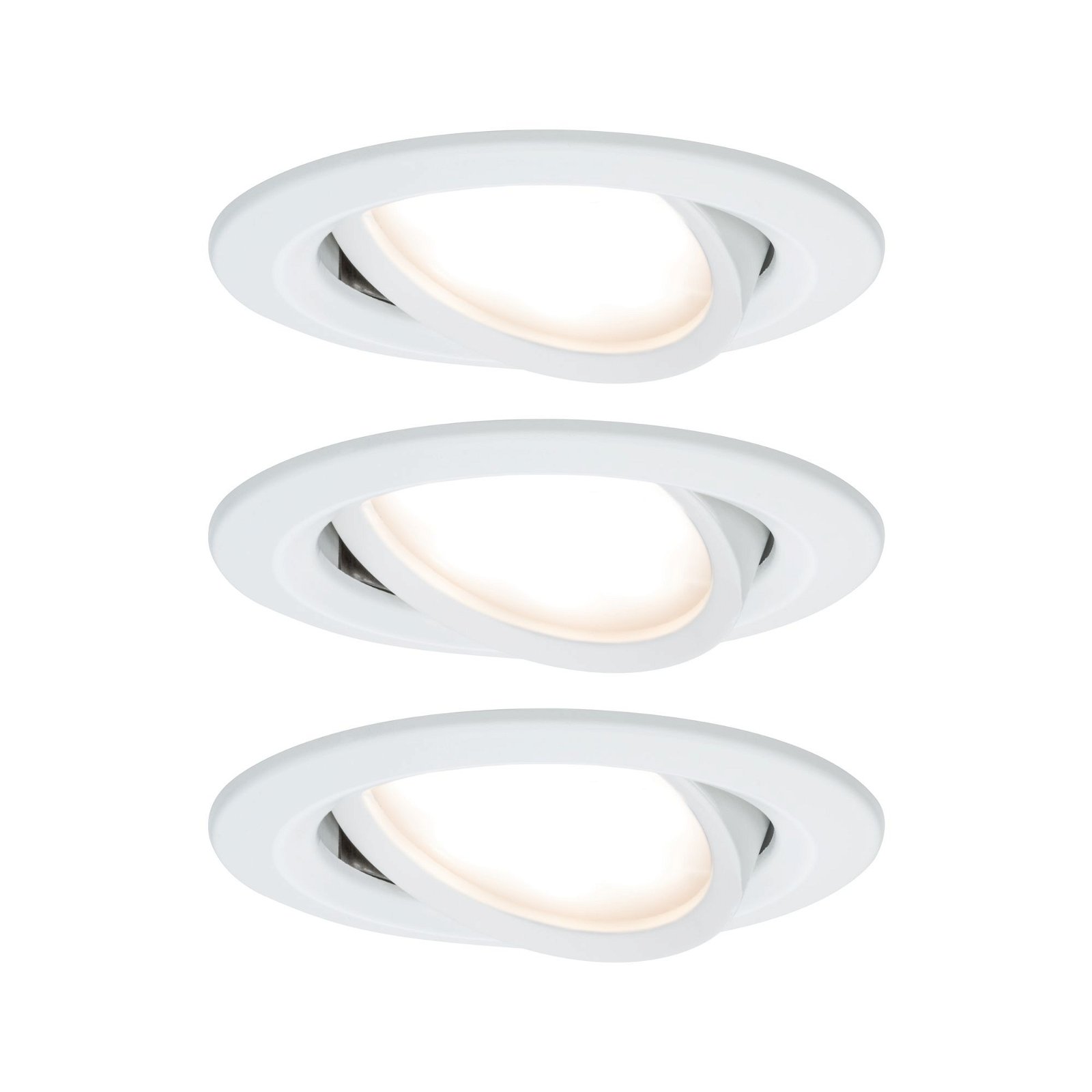 LED Recessed luminaire 3-Step-Dim Nova Coin Basic Set Swivelling round 84mm 50° Coin 3x6,5W 3x460lm 230V dimmable 2700K Matt white