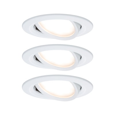 Trois spots encastrés LED blancs avec tête orientable pour un éclairage flexible