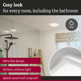 Ultra-flat white LED ceiling light with IP44 rating for bathroom, splash-proof and rustproof
