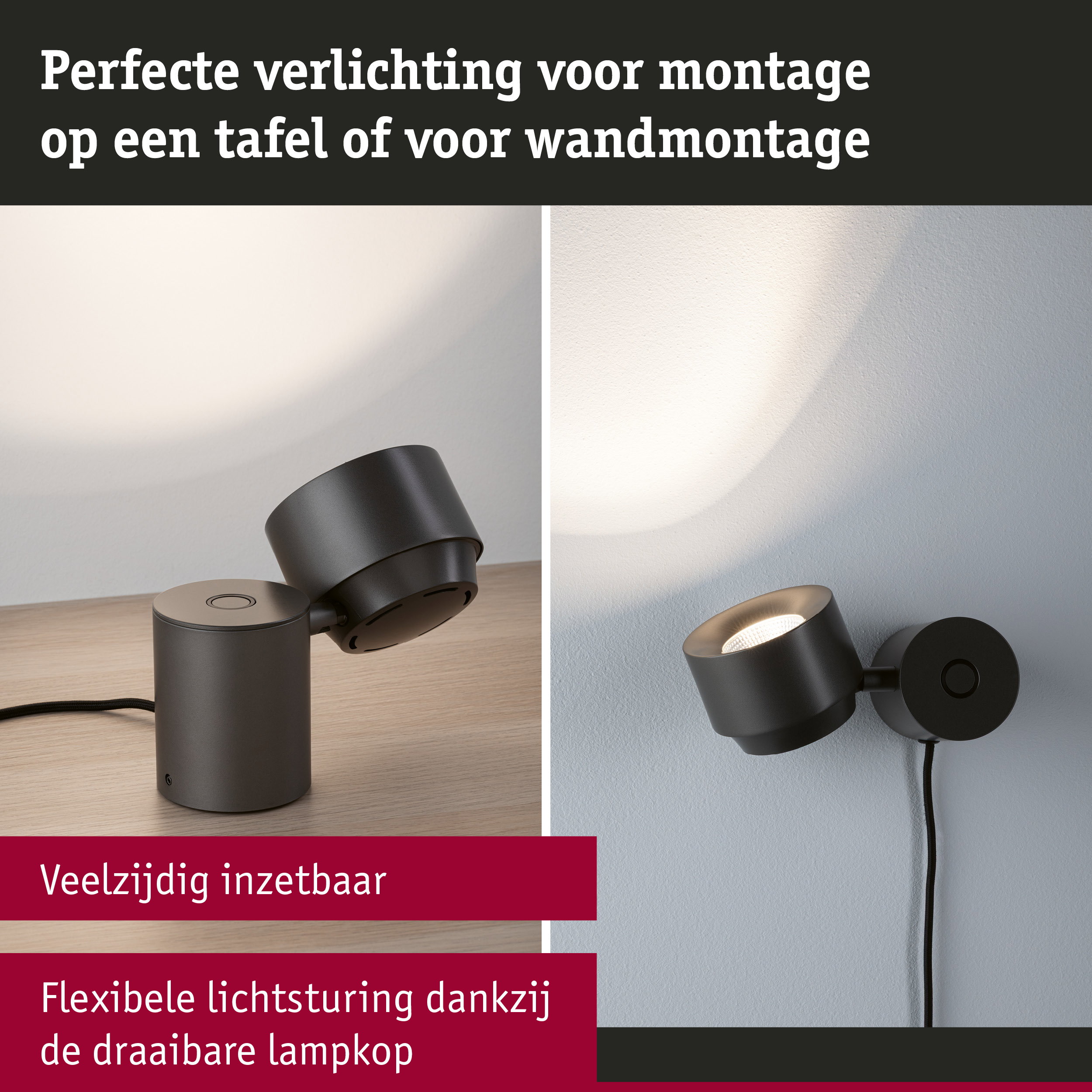 LED-tafellamp 3-Step-Dim Pane 2700K 328lm 3W Titaanium