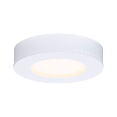 Plafonnier LED rond en plastique blanc avec lumière blanc chaud pour intérieurs modernes