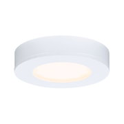 Rundes LED-Deckenlicht aus weißem Kunststoff mit warmweißem Licht für moderne Innenräume