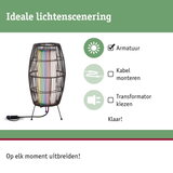 Zwarte metalen lamp met gekleurde lichtstrook, eenvoudige montage zonder kabel of transformator