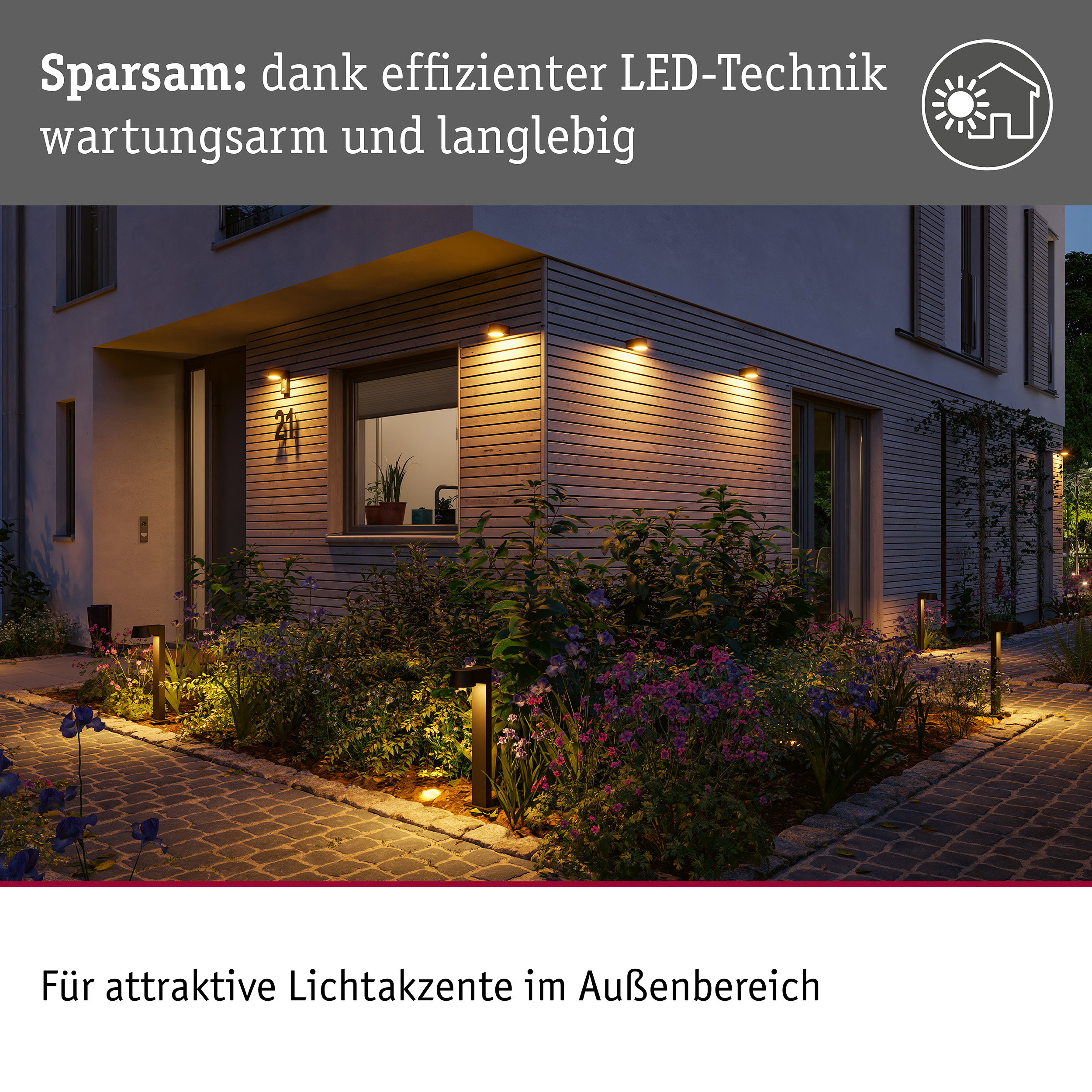 LED Pollerleuchte Capea insektenfreundlich IP44 500mm 2200K 6W 450lm 230V 98° Anthrazit Aluminium