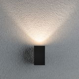 Applique murale rectangulaire noire en métal avec lumière blanche chaude pour éclairage intérieur moderne