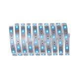 Flexibele LED-strip met blauwe LEDs op transparante basis voor moderne lichteffecten.