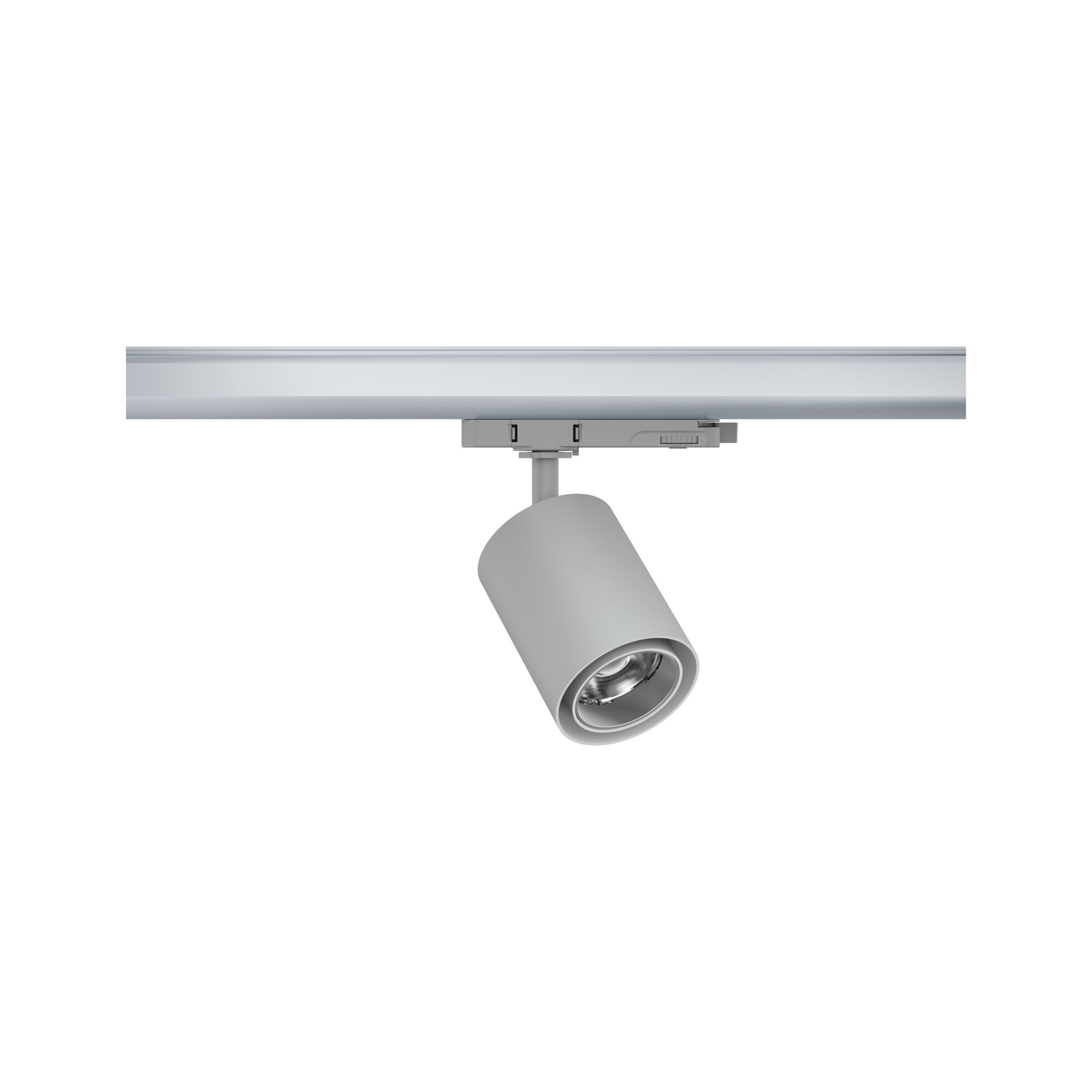 Moderner grauer LED-Strahler aus Metall für Schienensysteme, energiesparende Innenbeleuchtung