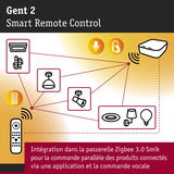 Schéma de la télécommande intelligente Gent 2 avec intégration Zigbee 3.0 pour contrôle vocal et application
