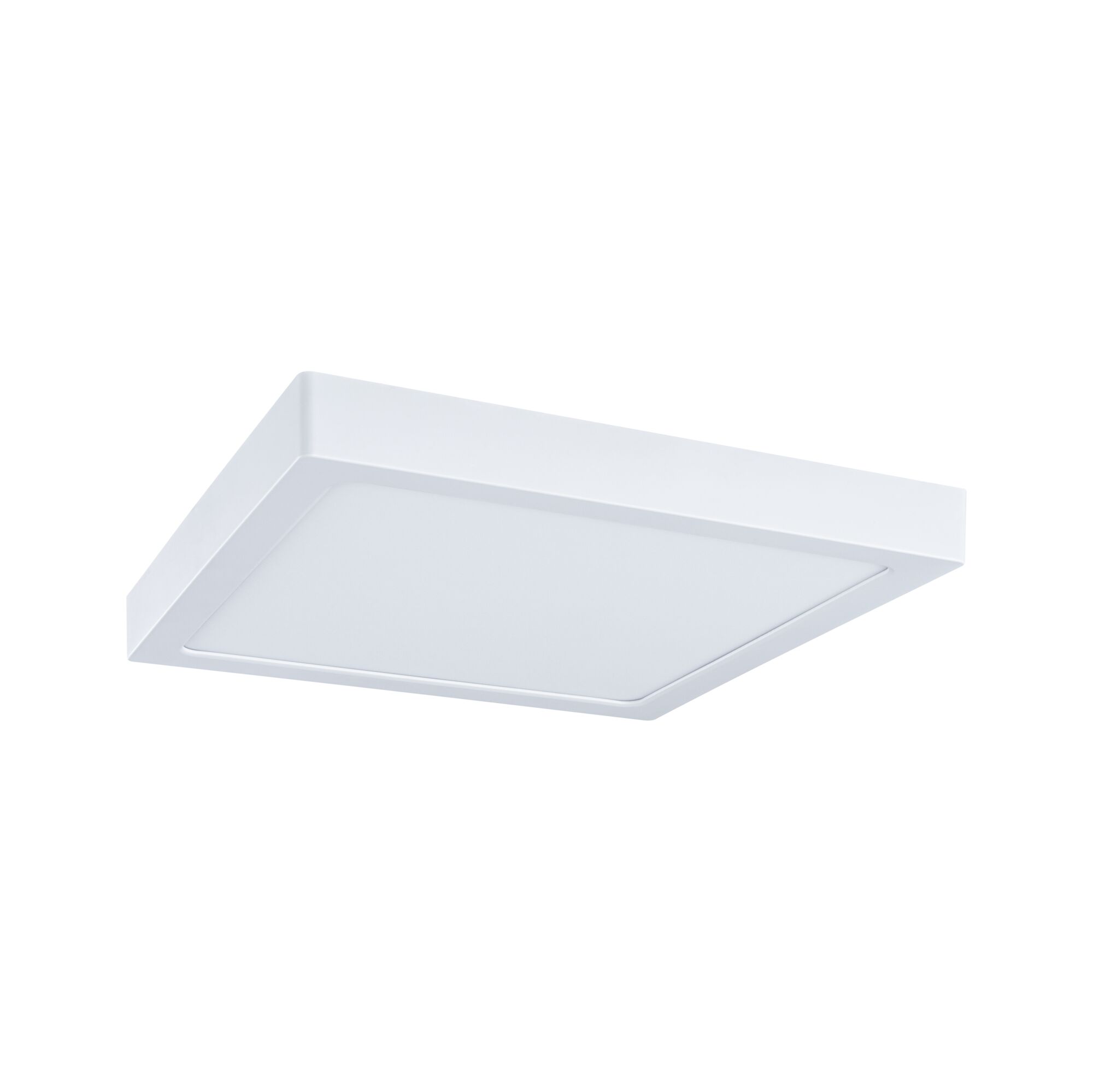 Square white LED ceiling light made of plastic for modern indoor lighting