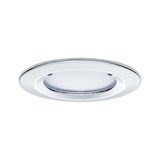 Luminaire encastré rond en chrome brillant pour éclairage LED moderne au plafond.