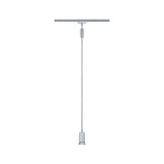 Moderner silberner LED-Pendelleuchte mit Aluminiumgehäuse und Kabel für Schienensysteme