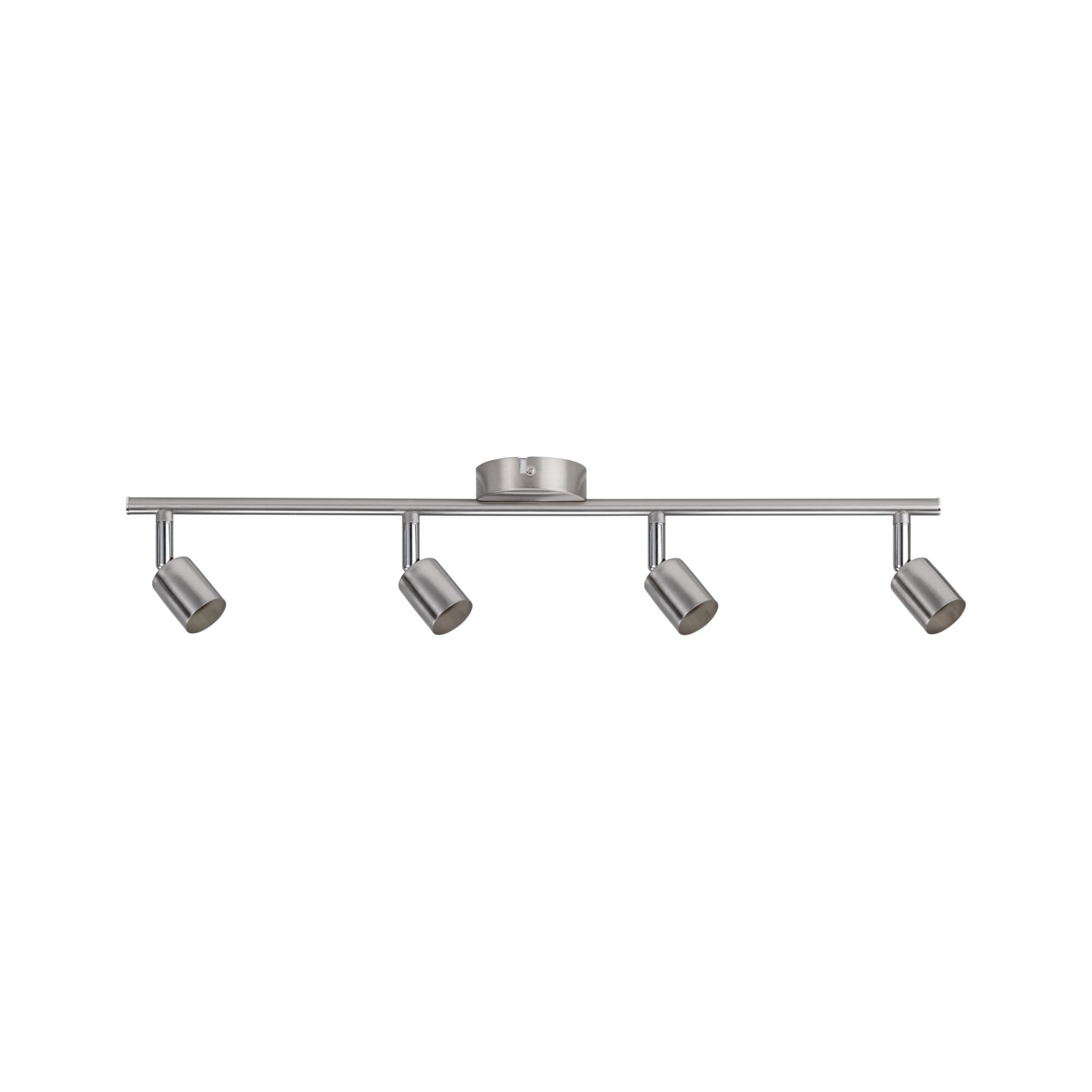 Four-light LED ceiling spotlight in brushed stainless steel for modern room lighting