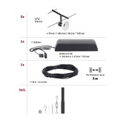 Schwarzes LED-Seilsystem mit weißem Lampenschirm und Zubehör für flexible Beleuchtungssysteme