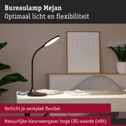Zwarte flexibele bureaulamp met natuurlijke kleurweergave en hoge CRI-waarde voor optimaal werkpleklicht