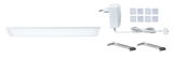 Plat wit LED-paneel met adapter, metalen beugels en plakpads voor moderne verlichting