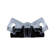 Transparent and black plastic clip for LED light strips ensuring secure indoor mounting