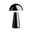Battery-powered luminaire 3-Step-Dim Onzo IP44 dimmable 2700K Black Modern black plastic table lamp with mushroom-shaped shade and LED lighting