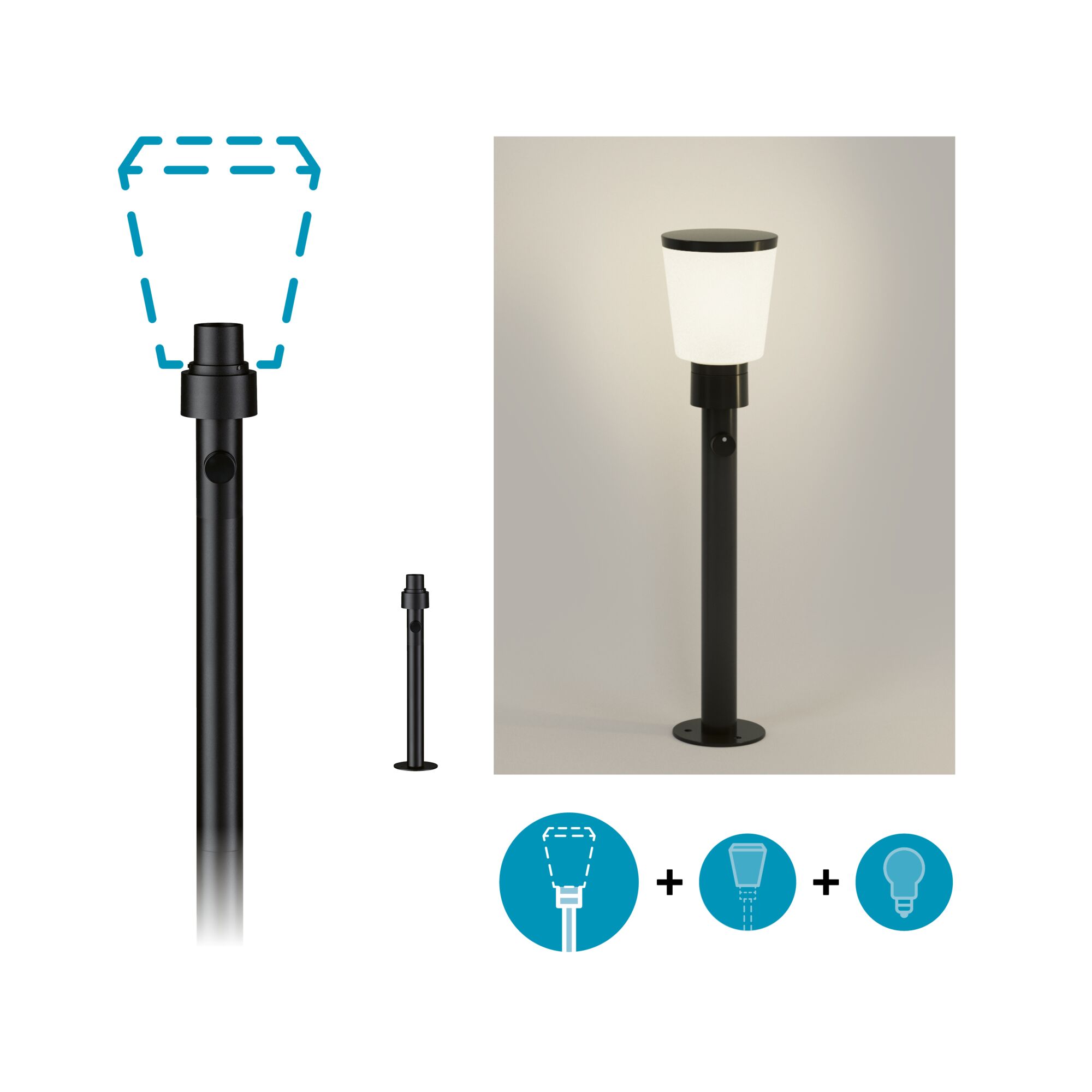 ModuShine Bollard Small IP44 560mm elongated Anthracite