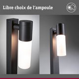 Applique murale extérieure noire en métal avec verre blanc, éclairage LED moderne pour façade maison.