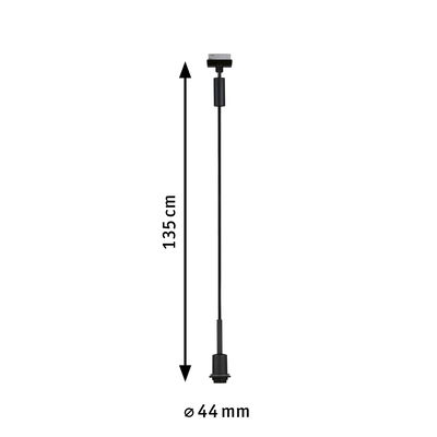 Câble noir de 135 cm de long et 44 mm de diamètre pour éclairage LED sur rail, accessoire Paulmann