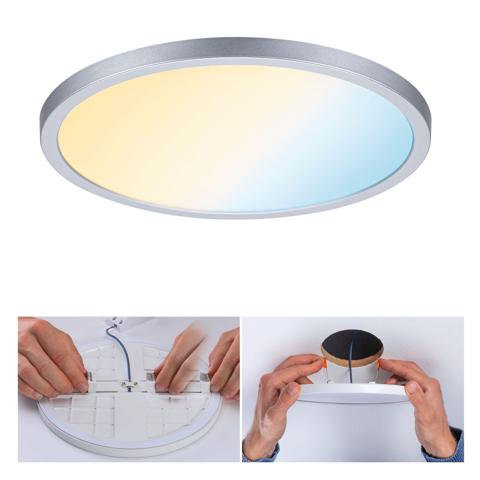 VariFit LED Recessed panel Smart Home Zigbee Areo IP44 round 230mm 16W 1400lm Tunable White Chrome matt dimmable