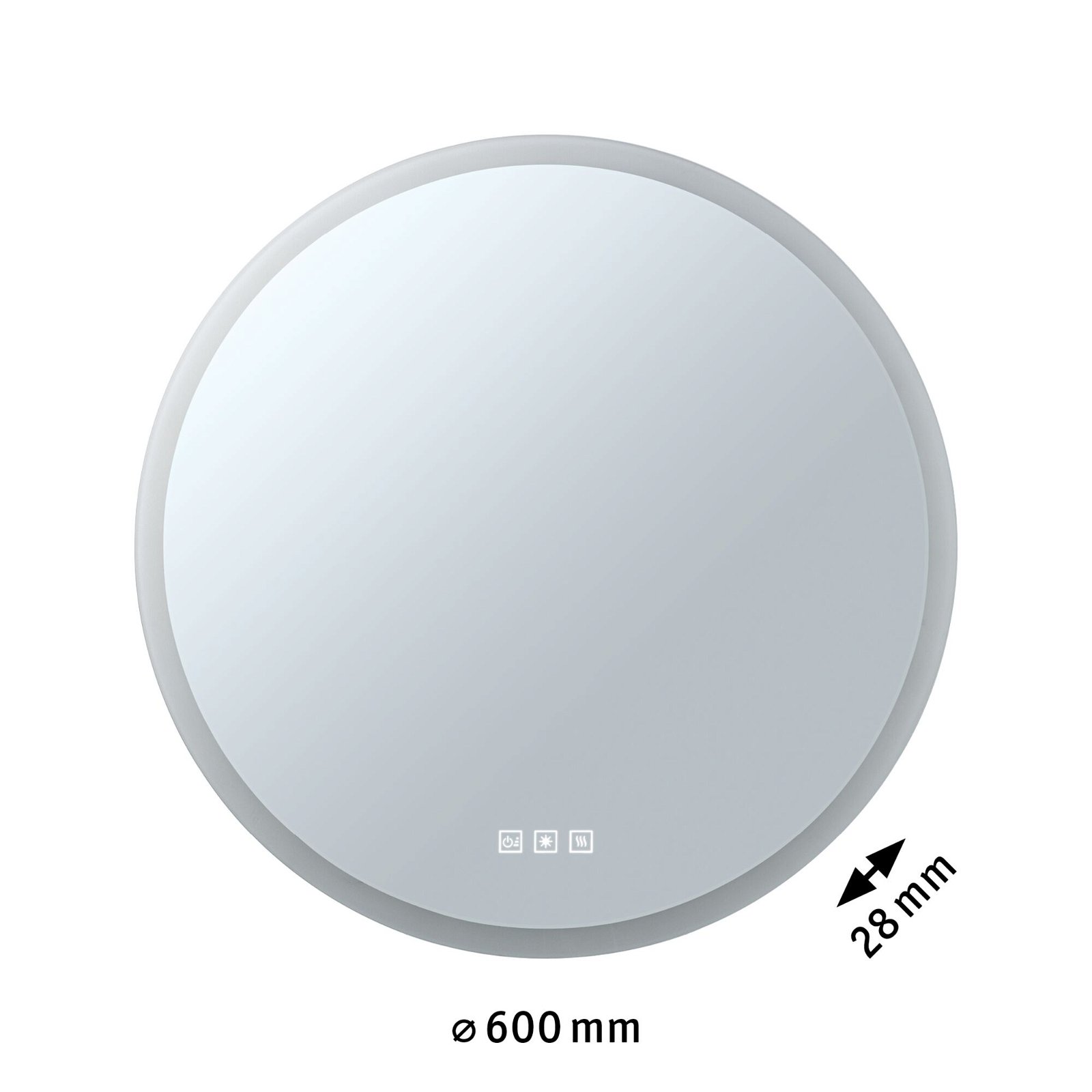 Miroir lumineux LED Mirra IP44 White Switch 1580lm 230V 21W gradable Miroir/Blanc